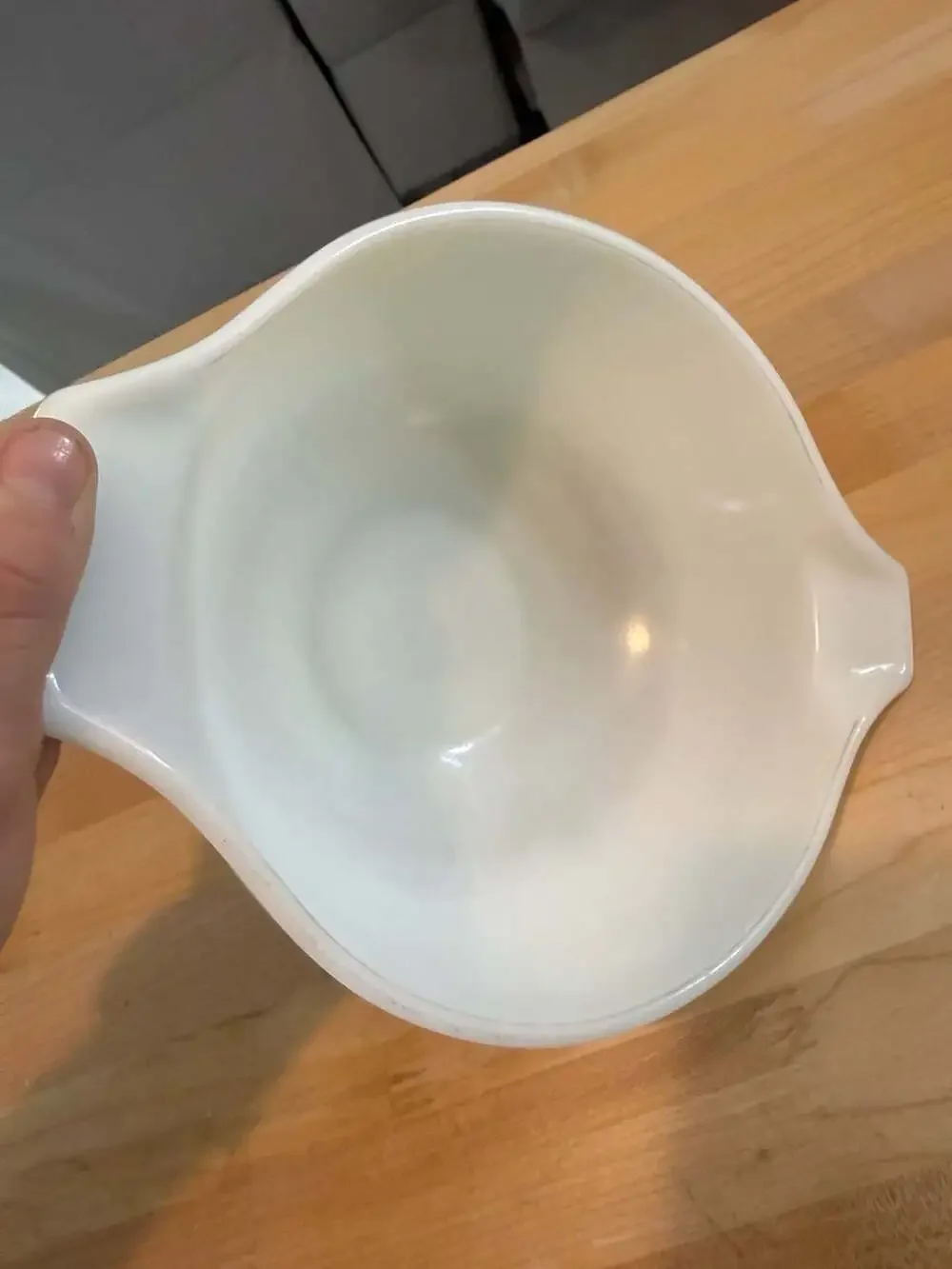 Vintage Pyrex Solid Opal White Cinderella Mixing Bowl Model 442 1.5 Quart